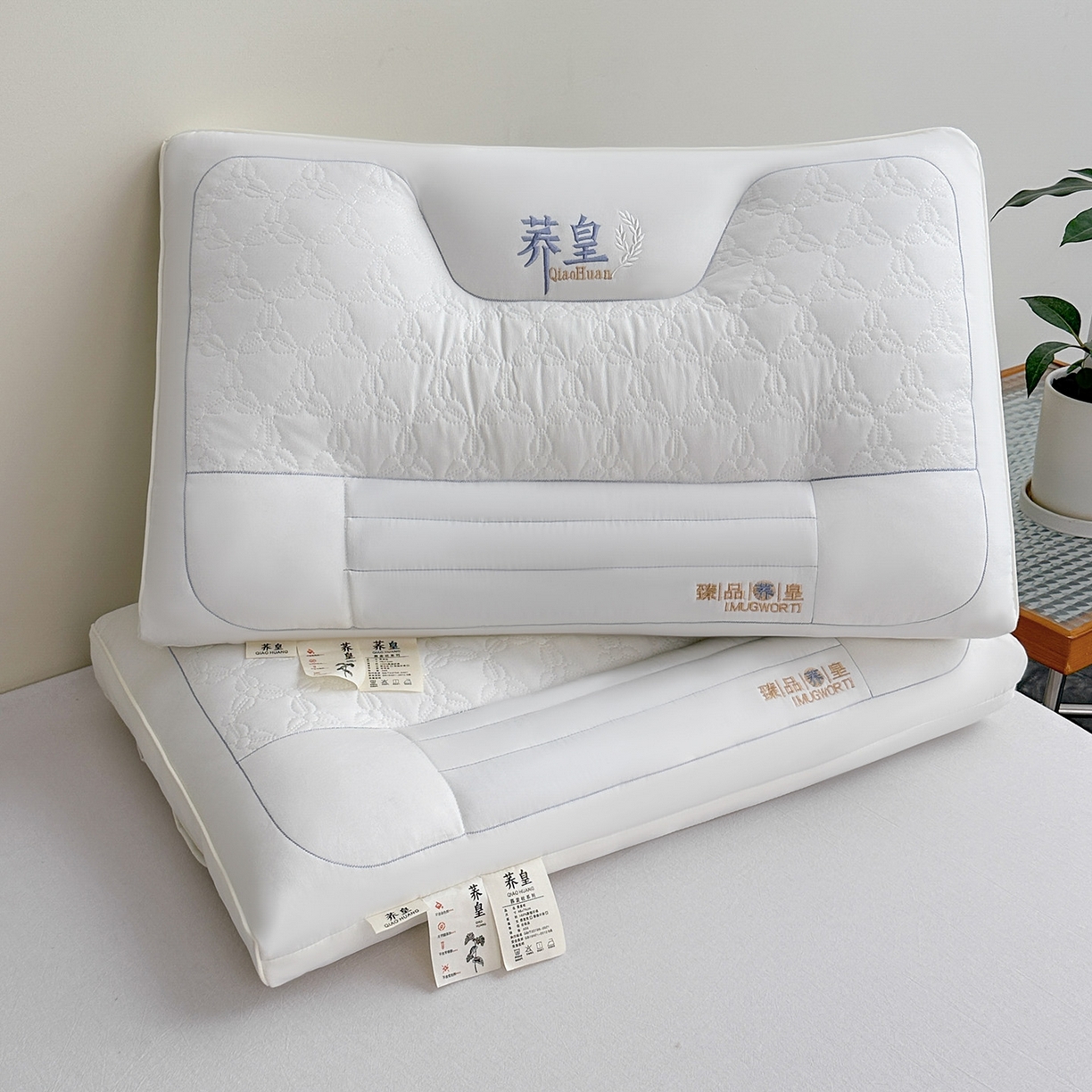 91家纺网 家纺一手货源 找家纺 红柳枕芯 2026新款亲肤舒适荞麦枕枕头枕芯 白色