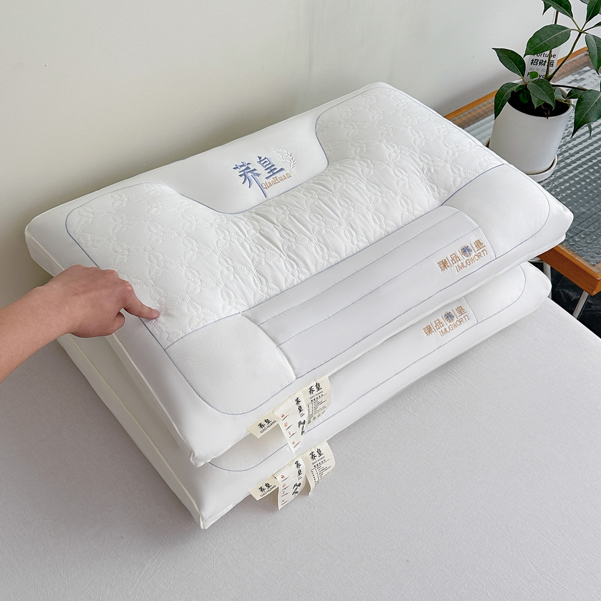 91家纺网 家纺一手货源 找家纺 红柳枕芯 2026新款亲肤舒适荞麦枕枕头枕芯 白色