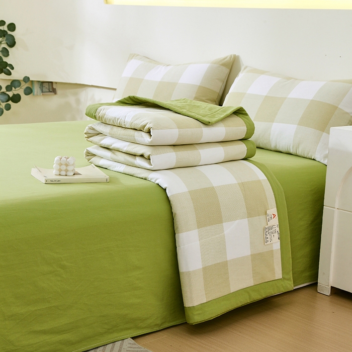 91家纺网 家纺一手货源 找家纺 （总）春皖家纺 2026新款全棉色织宽边棉花夏被-云恋