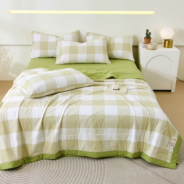 91家纺网 家纺一手货源 找家纺 （总）春皖家纺 2026新款全棉色织宽边棉花夏被-云恋