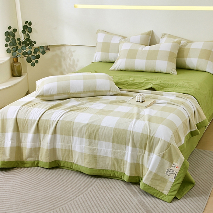 91家纺网 家纺一手货源 找家纺 （总）春皖家纺 2026新款全棉色织宽边棉花夏被-云恋