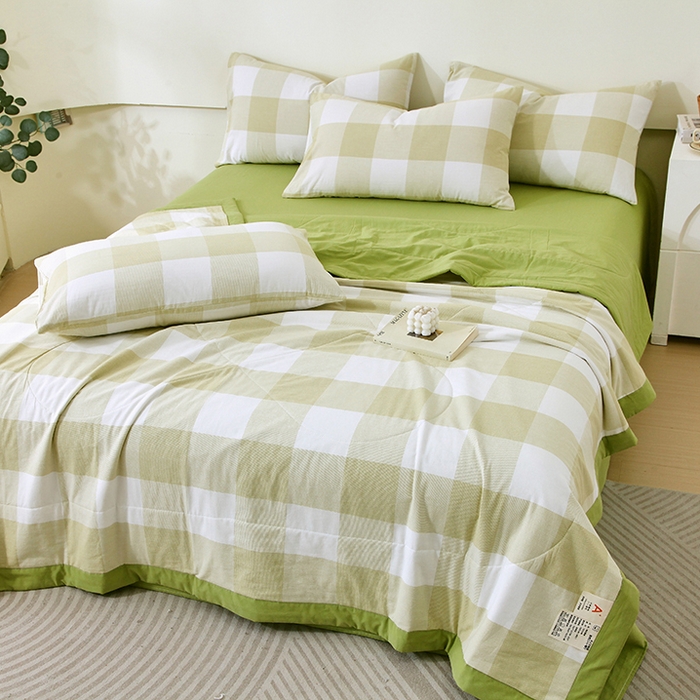 91家纺网 家纺一手货源 找家纺 （总）春皖家纺 2026新款全棉色织宽边棉花夏被-云恋