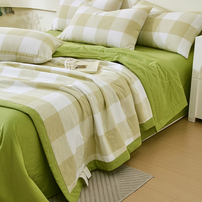 91家纺网 家纺一手货源 找家纺 （总）春皖家纺 2026新款全棉色织宽边棉花夏被-云恋