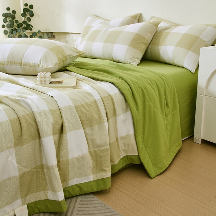 91家纺网 家纺一手货源 找家纺 （总）春皖家纺 2026新款全棉色织宽边棉花夏被-云恋