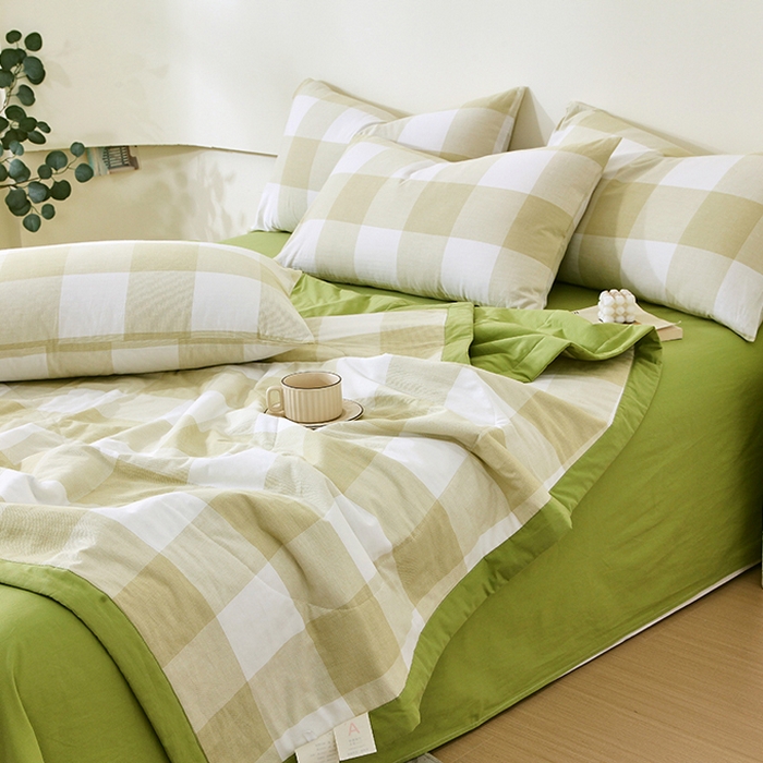 91家纺网 家纺一手货源 找家纺 （总）春皖家纺 2026新款全棉色织宽边棉花夏被-云恋