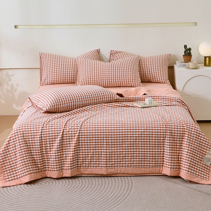 91家纺网 家纺一手货源 找家纺 （总）春皖家纺 2026新款全棉色织宽边棉花夏被-云恋