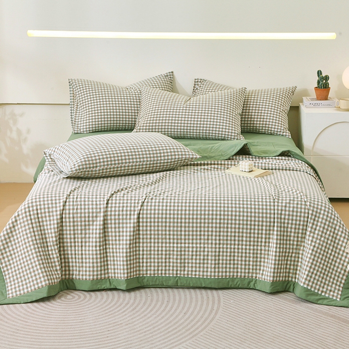 91家纺网 家纺一手货源 找家纺 （总）春皖家纺 2026新款全棉色织宽边棉花夏被-云恋