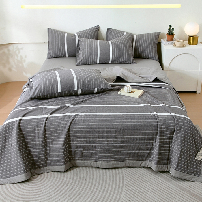 91家纺网 家纺一手货源 找家纺 （总）春皖家纺 2026新款全棉色织宽边棉花夏被-云恋