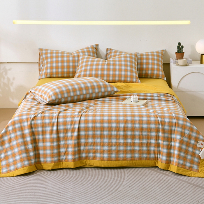 91家纺网 家纺一手货源 找家纺 （总）春皖家纺 2026新款全棉色织宽边棉花夏被-云恋