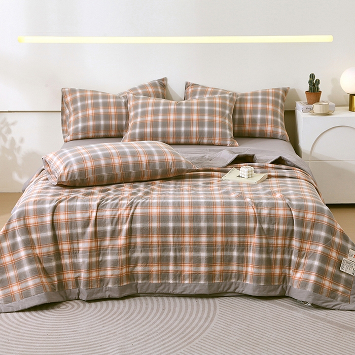 91家纺网 家纺一手货源 找家纺 （总）春皖家纺 2026新款全棉色织宽边棉花夏被-云恋