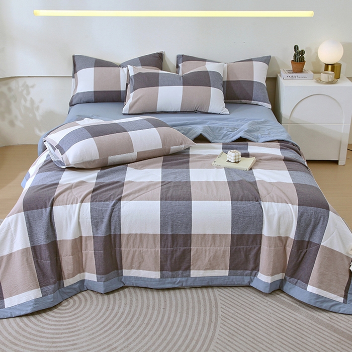 91家纺网 家纺一手货源 找家纺 （总）春皖家纺 2026新款全棉色织宽边棉花夏被-云恋