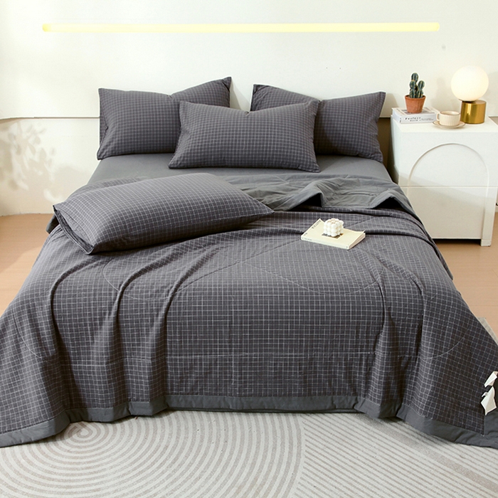 91家纺网 家纺一手货源 找家纺 （总）春皖家纺 2026新款全棉色织宽边棉花夏被-云恋