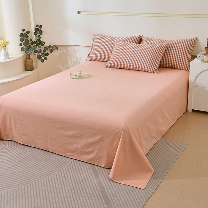 91家纺网 家纺一手货源 找家纺 春皖家纺 2026新款全棉色织宽边棉花夏被-云恋 云恋-粉小格