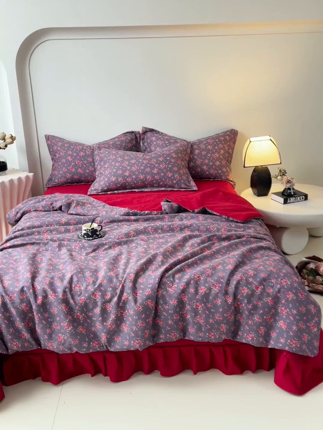 91家纺网 家纺一手货源 找家纺 麦田家纺 2026新款皱皱水洗棉床盖夏被夏凉被空调被四件套 繁花