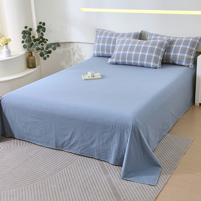 91家纺网 家纺一手货源 找家纺 春皖家纺 2026新款全棉色织宽边棉花夏被-云恋 云恋-简兮蓝