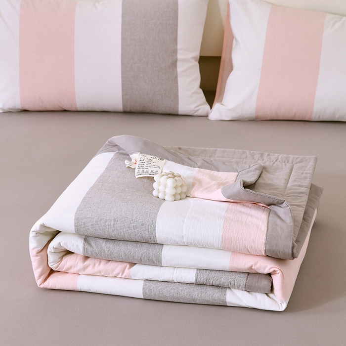 91家纺网 家纺一手货源 找家纺 春皖家纺 2026新款全棉色织宽边棉花夏被-云恋 云恋-莱卡