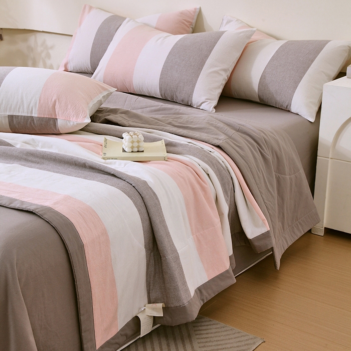 91家纺网 家纺一手货源 找家纺 春皖家纺 2026新款全棉色织宽边棉花夏被-云恋 云恋-莱卡