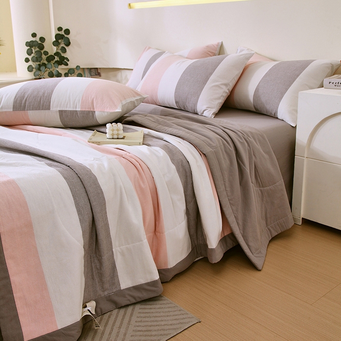 91家纺网 家纺一手货源 找家纺 春皖家纺 2026新款全棉色织宽边棉花夏被-云恋 云恋-莱卡