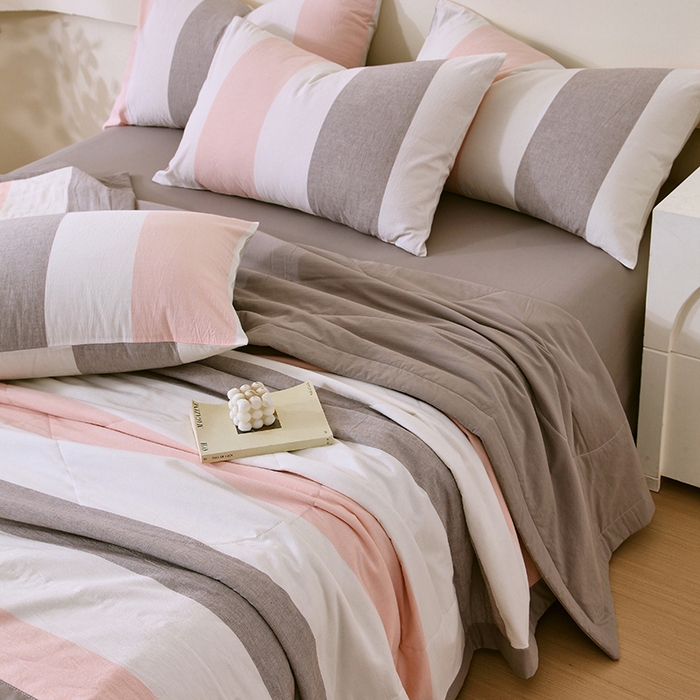 91家纺网 家纺一手货源 找家纺 春皖家纺 2026新款全棉色织宽边棉花夏被-云恋 云恋-莱卡