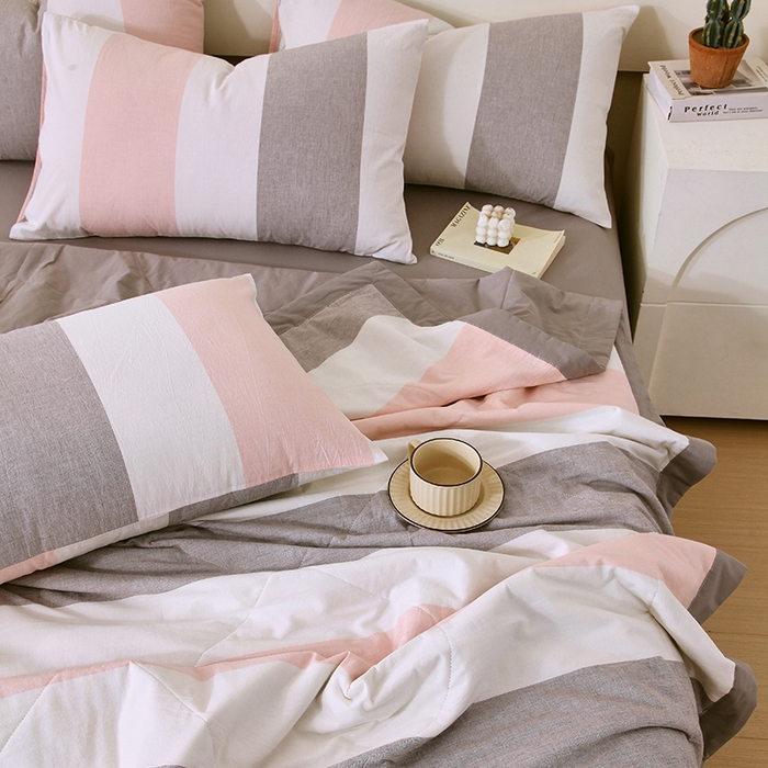 91家纺网 家纺一手货源 找家纺 春皖家纺 2026新款全棉色织宽边棉花夏被-云恋 云恋-莱卡