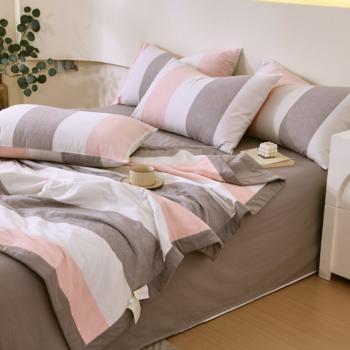 91家纺网 家纺一手货源 找家纺 春皖家纺 2026新款全棉色织宽边棉花夏被-云恋 云恋-莱卡