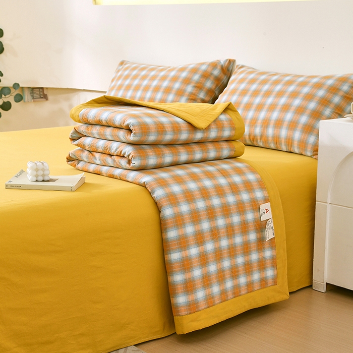 91家纺网 家纺一手货源 找家纺 春皖家纺 2026新款全棉色织宽边棉花夏被-云恋 云恋-沐夏