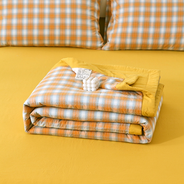 91家纺网 家纺一手货源 找家纺 春皖家纺 2026新款全棉色织宽边棉花夏被-云恋 云恋-沐夏