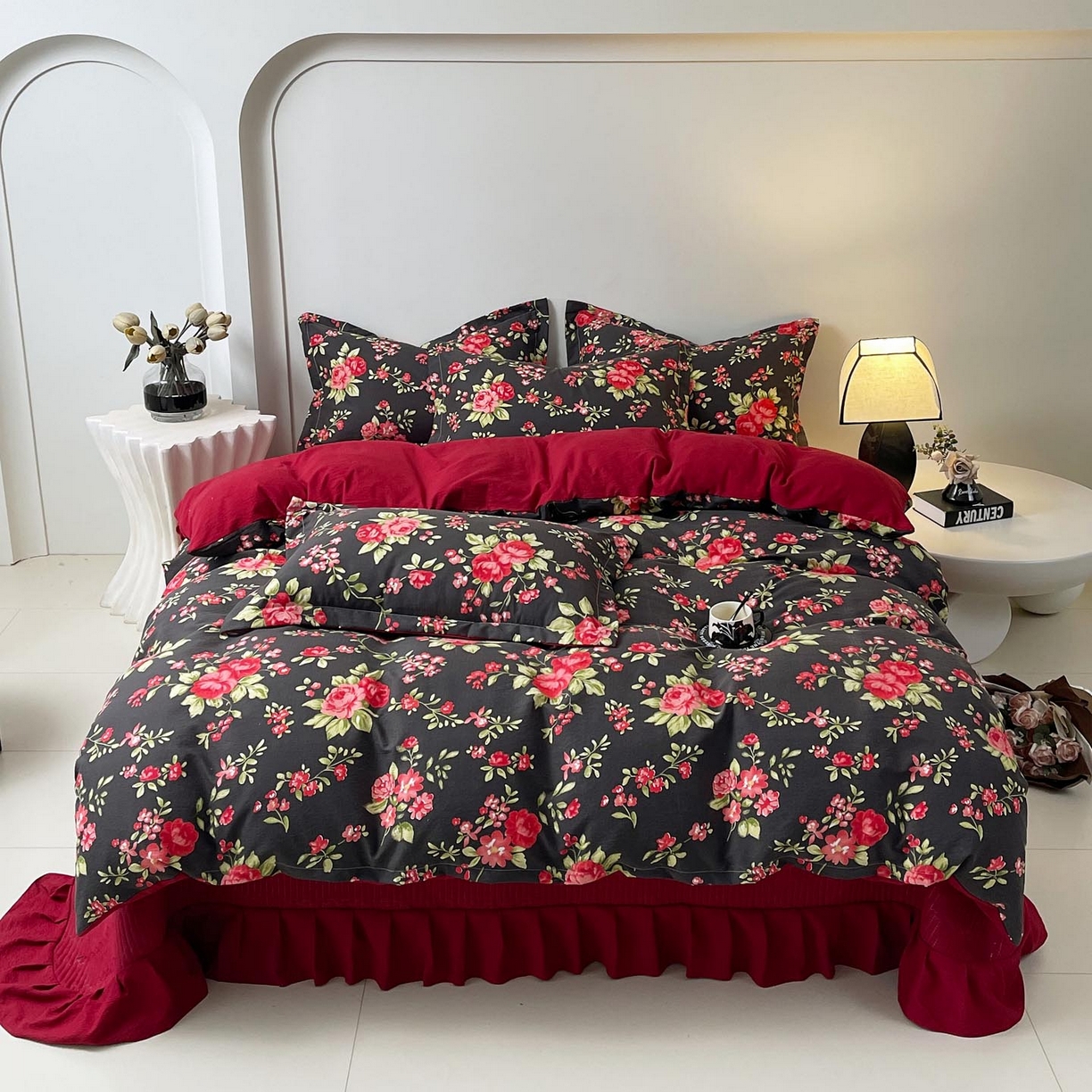 91家纺网 家纺一手货源 找家纺 麦田家纺 2026新款皱皱水洗棉床盖款四件套 海德花园