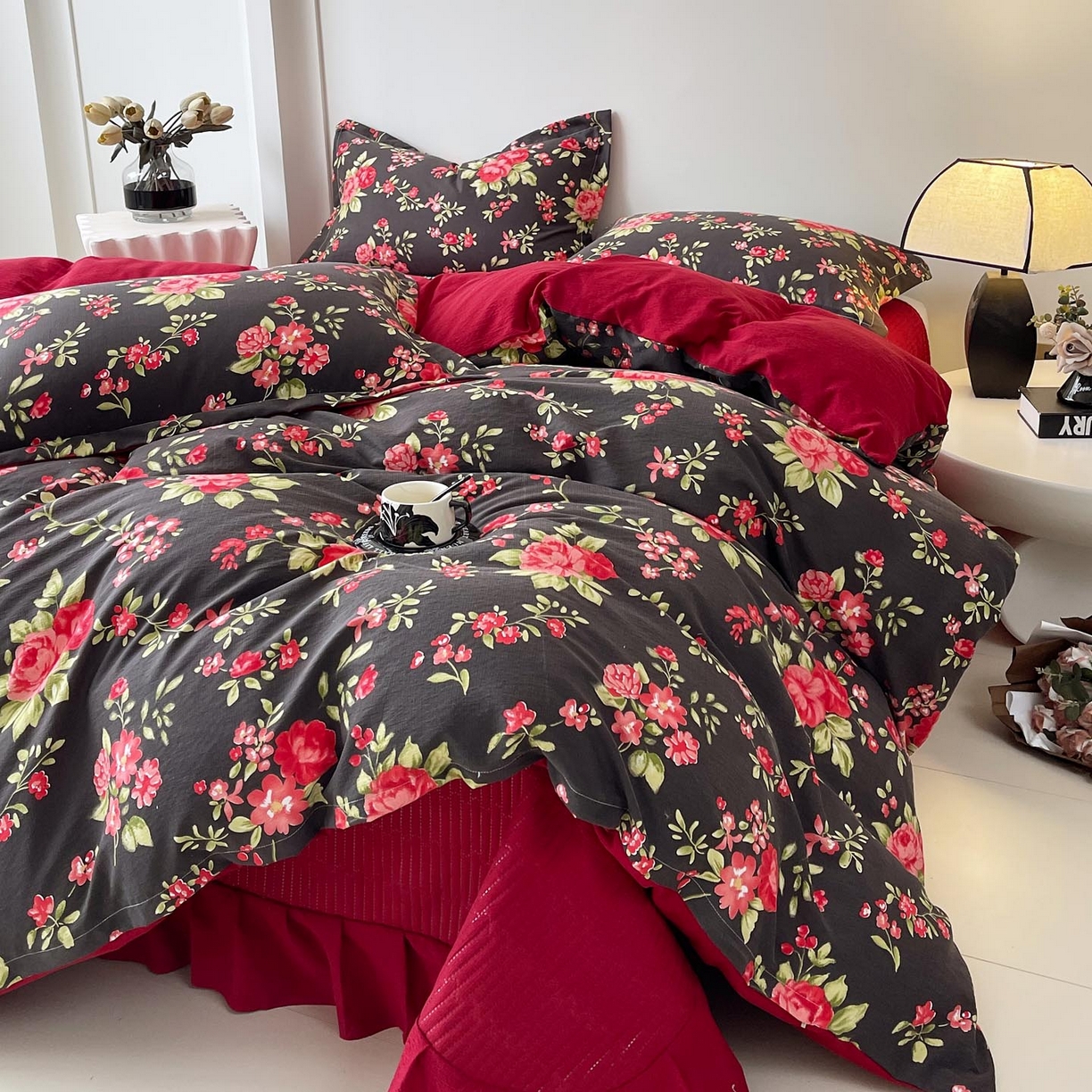 91家纺网 家纺一手货源 找家纺 麦田家纺 2026新款皱皱水洗棉床盖款四件套 海德花园