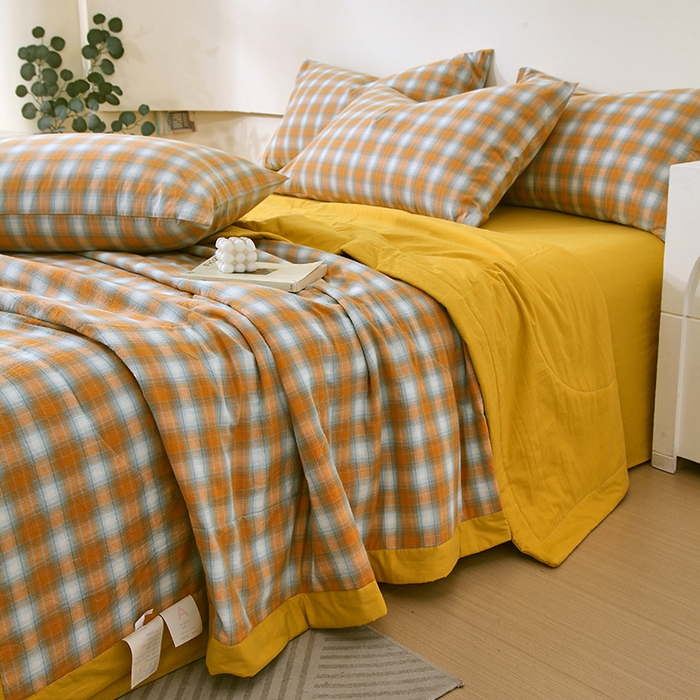 91家纺网 家纺一手货源 找家纺 春皖家纺 2026新款全棉色织宽边棉花夏被-云恋 云恋-沐夏