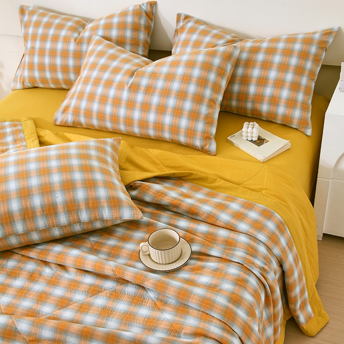 91家纺网 家纺一手货源 找家纺 春皖家纺 2026新款全棉色织宽边棉花夏被-云恋 云恋-沐夏