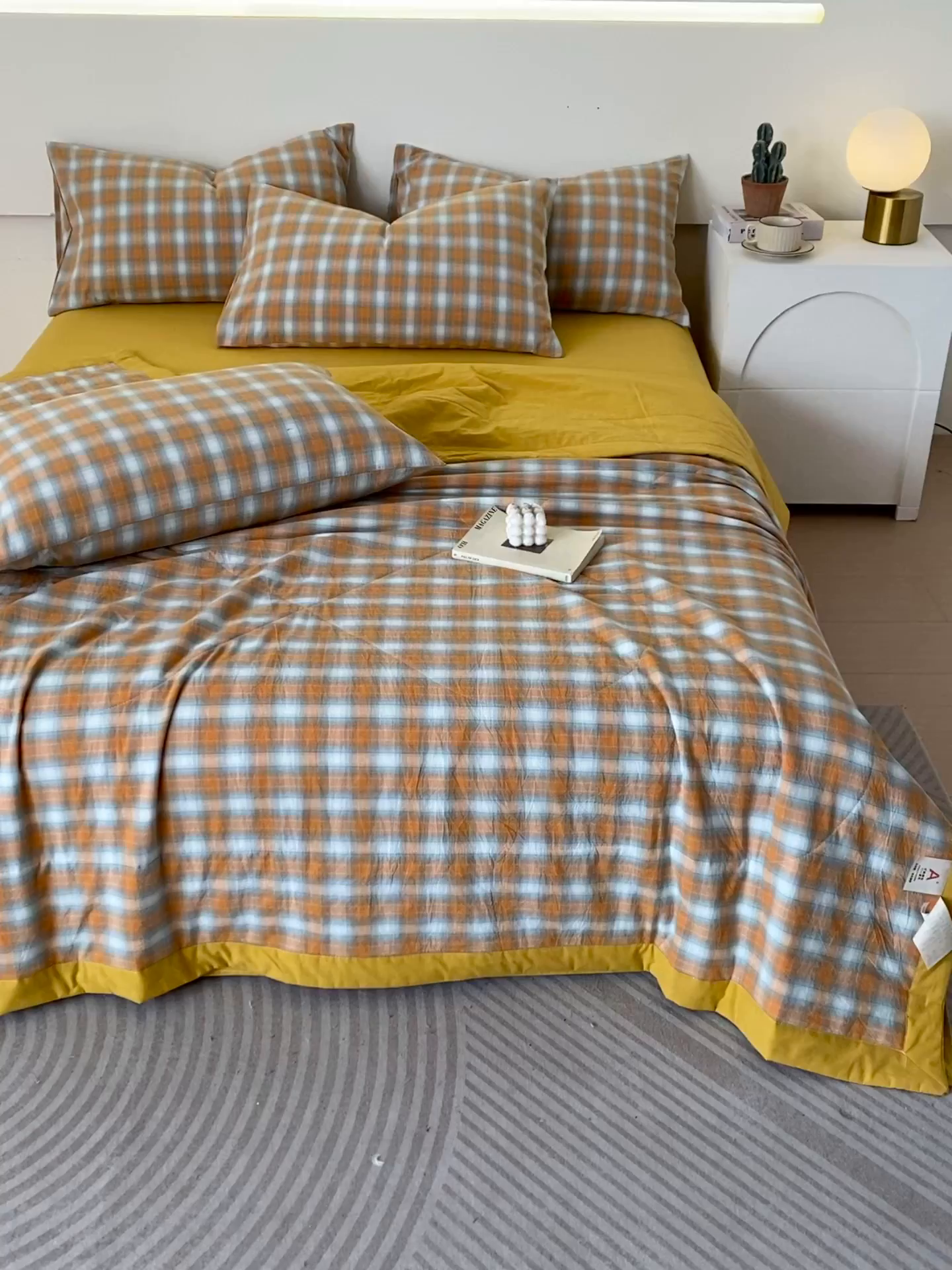 91家纺网 家纺一手货源 找家纺 春皖家纺 2026新款全棉色织宽边棉花夏被-云恋 云恋-沐夏