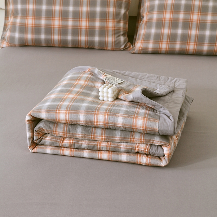 91家纺网 家纺一手货源 找家纺 春皖家纺 2026新款全棉色织宽边棉花夏被-云恋 云恋-诺卡