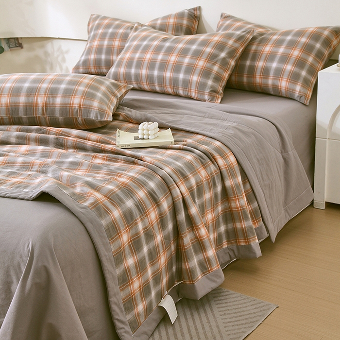 91家纺网 家纺一手货源 找家纺 春皖家纺 2026新款全棉色织宽边棉花夏被-云恋 云恋-诺卡