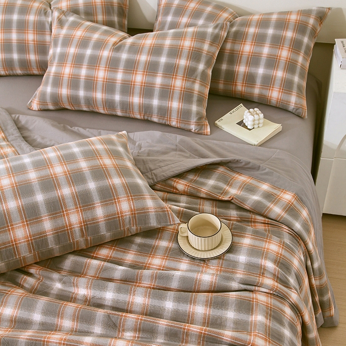 91家纺网 家纺一手货源 找家纺 春皖家纺 2026新款全棉色织宽边棉花夏被-云恋 云恋-诺卡