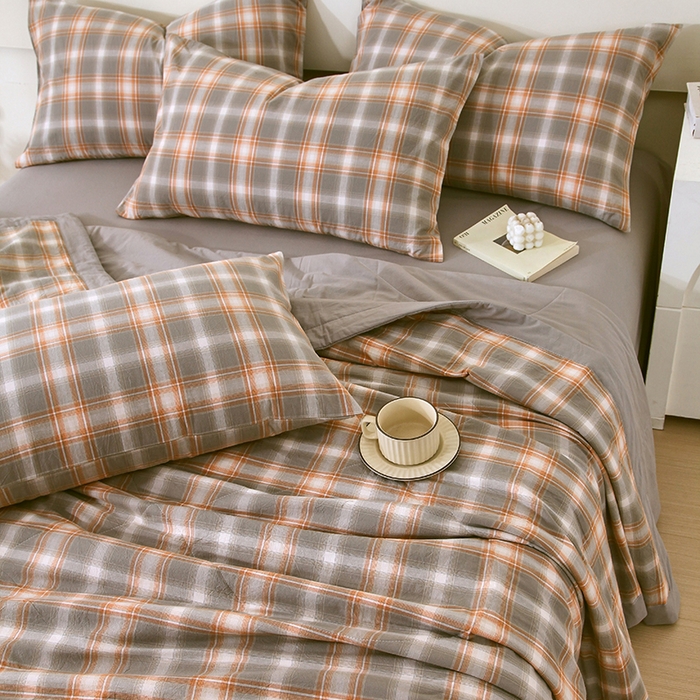 91家纺网 家纺一手货源 找家纺 春皖家纺 2026新款全棉色织宽边棉花夏被-云恋 云恋-诺卡