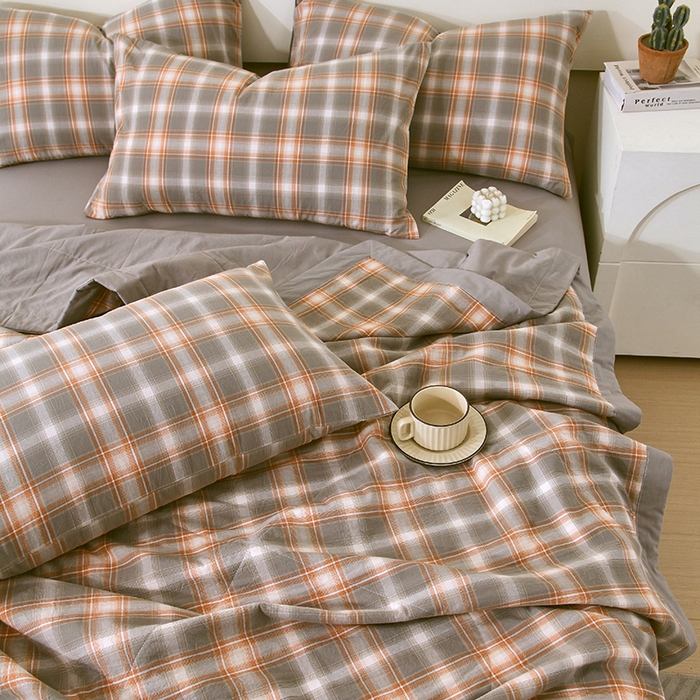 91家纺网 家纺一手货源 找家纺 春皖家纺 2026新款全棉色织宽边棉花夏被-云恋 云恋-诺卡