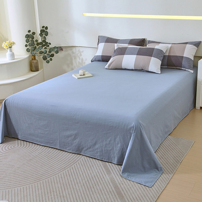 91家纺网 家纺一手货源 找家纺 春皖家纺 2026新款全棉色织宽边棉花夏被-云恋 云恋-浅咖蓝