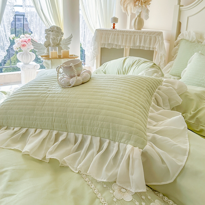 91家纺网 家纺一手货源 找家纺 网红馆（ck家纺）2026新款星河蜜语全棉床盖四件套 星河蜜语 绿