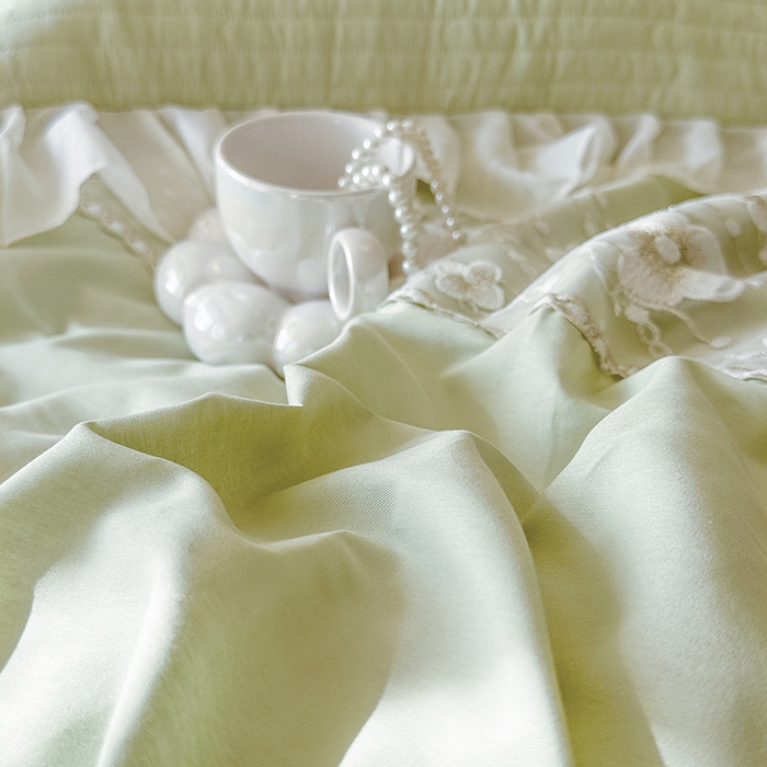 91家纺网 家纺一手货源 找家纺 网红馆（ck家纺）2026新款星河蜜语全棉床盖四件套 星河蜜语 绿