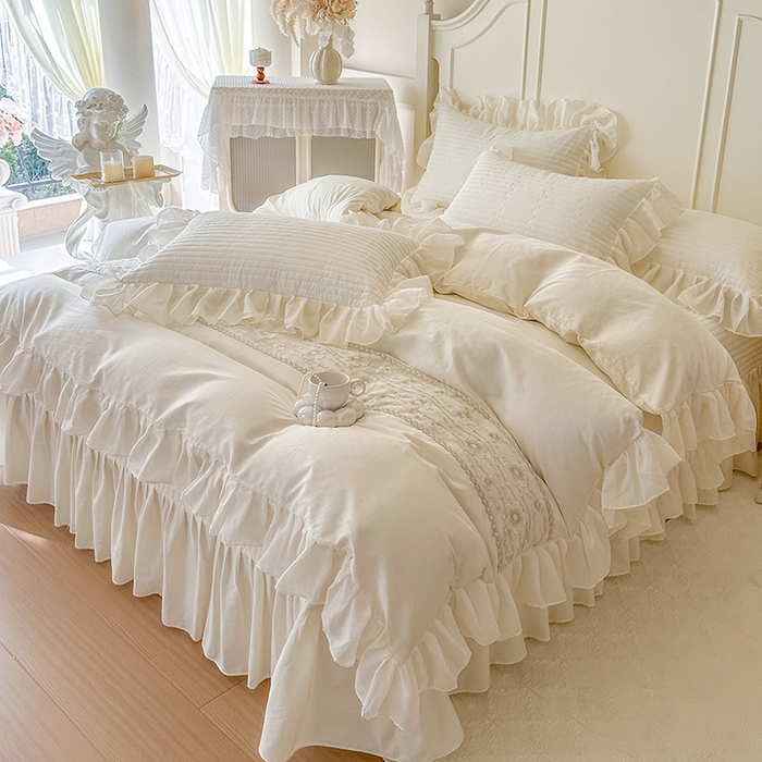 91家纺网 家纺一手货源 找家纺 网红馆（ck家纺）2026新款星河蜜语全棉床盖四件套 星河蜜语 米