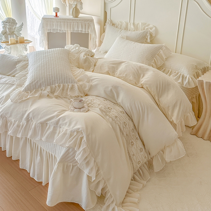 91家纺网 家纺一手货源 找家纺 网红馆（ck家纺）2026新款星河蜜语全棉床盖四件套 星河蜜语 米