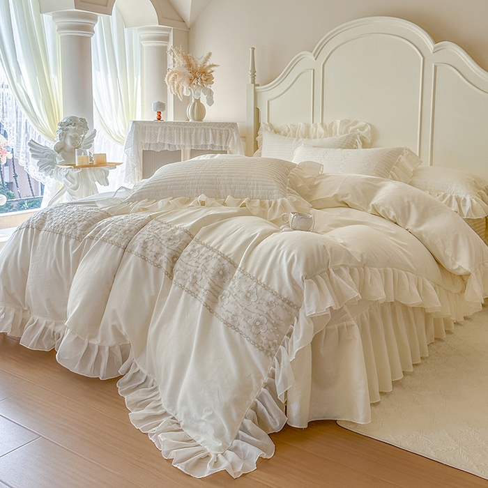 91家纺网 家纺一手货源 找家纺 网红馆（ck家纺）2026新款星河蜜语全棉床盖四件套 星河蜜语 米