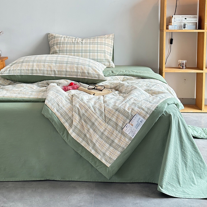 91家纺网 家纺一手货源 找家纺 （总）春皖家纺 2026新款全棉色织羽丝绒夏被-风格1