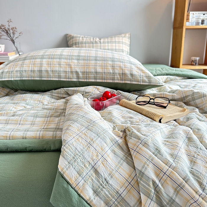 91家纺网 家纺一手货源 找家纺 （总）春皖家纺 2026新款全棉色织羽丝绒夏被-风格1