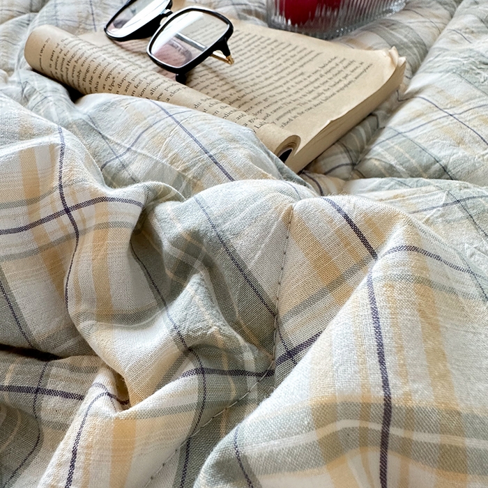 91家纺网 家纺一手货源 找家纺 （总）春皖家纺 2026新款全棉色织羽丝绒夏被-风格1