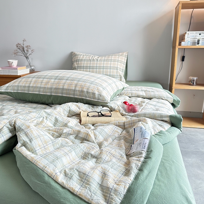 91家纺网 家纺一手货源 找家纺 （总）春皖家纺 2026新款全棉色织羽丝绒夏被-风格1