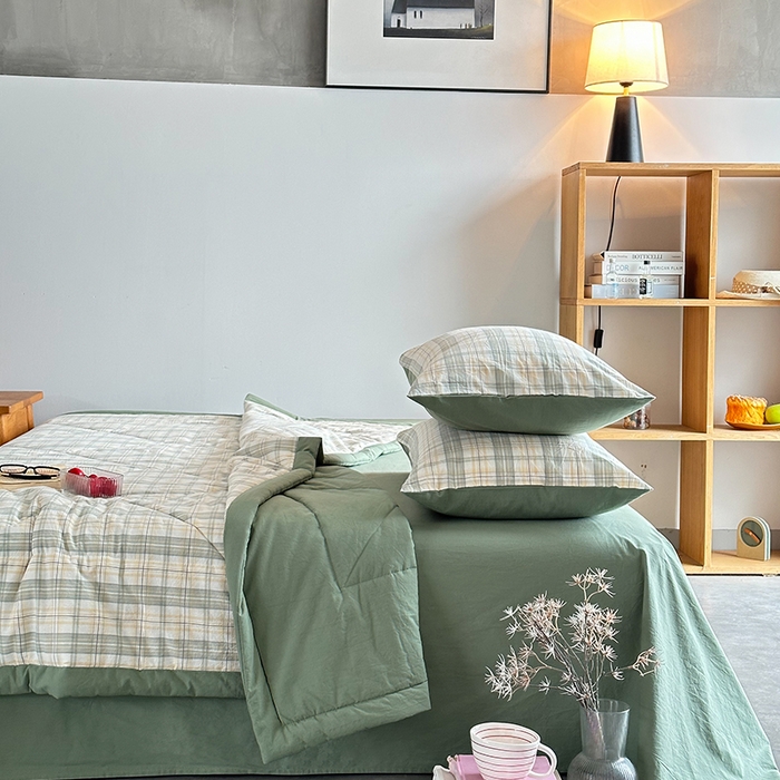 91家纺网 家纺一手货源 找家纺 （总）春皖家纺 2026新款全棉色织羽丝绒夏被-风格1