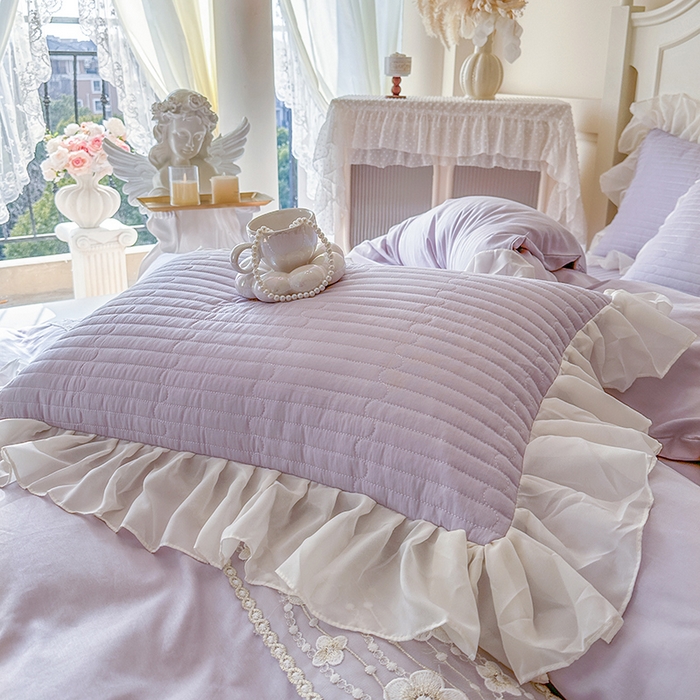 91家纺网 家纺一手货源 找家纺 网红馆（ck家纺）2026新款星河蜜语全棉床盖四件套 星河蜜语 紫