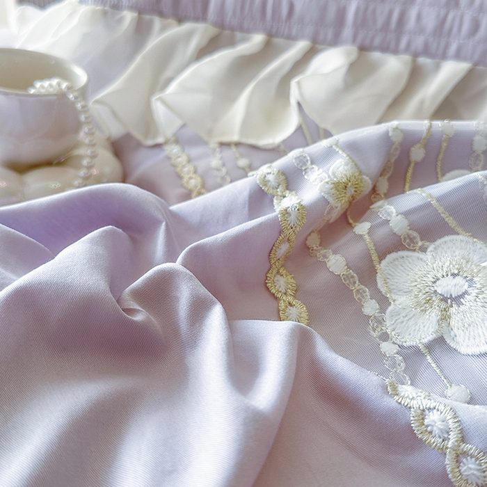 91家纺网 家纺一手货源 找家纺 网红馆（ck家纺）2026新款星河蜜语全棉床盖四件套 星河蜜语 紫